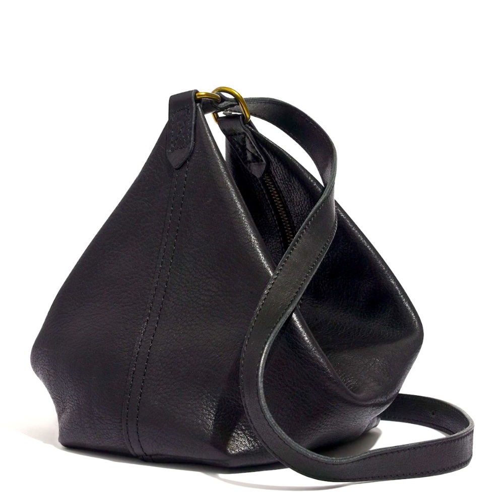 Madewell Black Leather Triangle Crossbody Bag